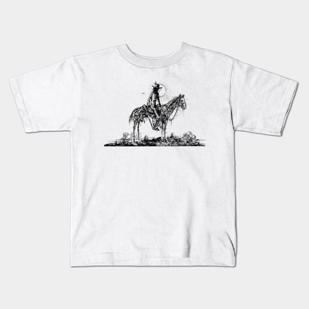 Horseman Kids T-Shirt by D.W. Frydendall